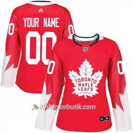 Dame Ishockey Toronto Maple Leafs Tröja med eget tryck Adidas 2017-2018 Röd Alternate Authentic